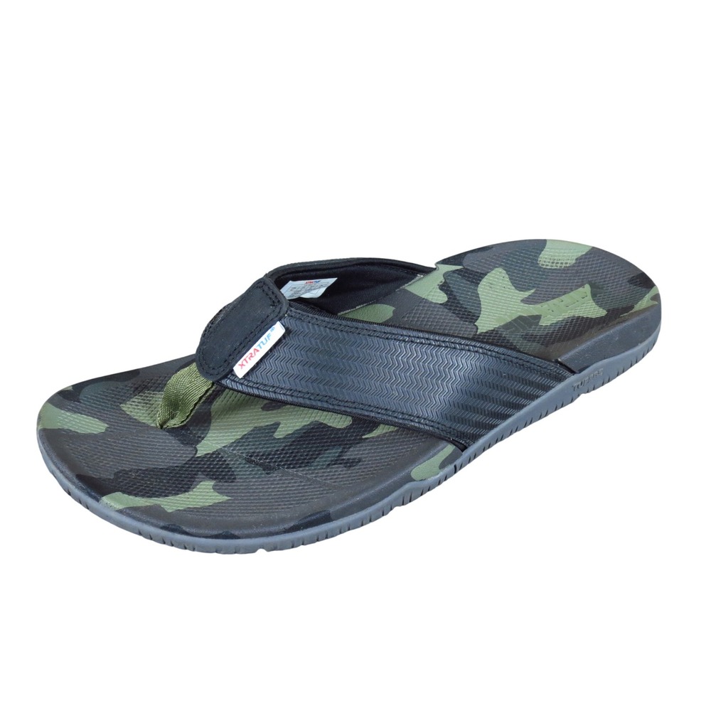 XTRATUF KS 2021 12 Mens Flip Flop‎ Sandals Size 7 Fishing Boating Camo Green